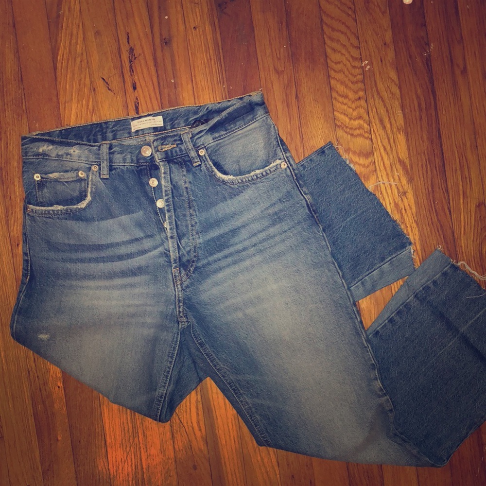 Zara wide-leg cropped jeans